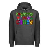 Charcoal Heather powered by candy with lollipops Premium Hoodie - AdoDesignShop