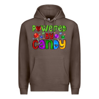 Coffee powered by candy with lollipops Premium Hoodie - AdoDesignShop