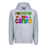 Heather Grey powered by candy with lollipops Premium Hoodie - AdoDesignShop