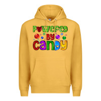 Mustard powered by candy with lollipops Premium Hoodie - AdoDesignShop