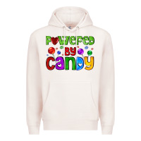 Pale Pink powered by candy with lollipops Premium Hoodie - AdoDesignShop