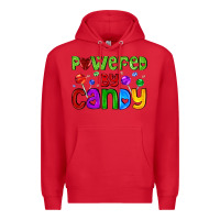 Red powered by candy with lollipops Premium Hoodie - AdoDesignShop
