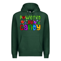Sports Green powered by candy with lollipops Premium Hoodie - AdoDesignShop