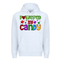 White powered by candy with lollipops Premium Hoodie - AdoDesignShop