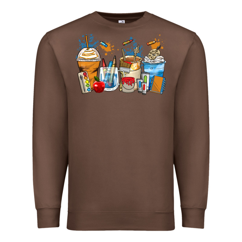 Art Teacher Coffee Cups Premium Sweatshirt by Zillion Design Studio | Teevron