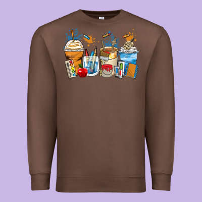 Art Teacher Coffee Cups Premium Sweatshirt Designed By Zillion Design Studio
