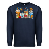 Navy art teacher coffee cups Premium Sweatshirt - Zillion Design Studio