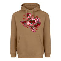 Toasted Coconut valentine' s day texas map with roses Heavyweight Hoodie - RanaPortraitStore