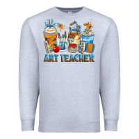 Heather Grey art teacher coffee cups Premium Sweatshirt - Zillion Design Studio