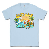 Dusty Blue salty hair sandy toes summer Classic Tee - BarkalooDesign