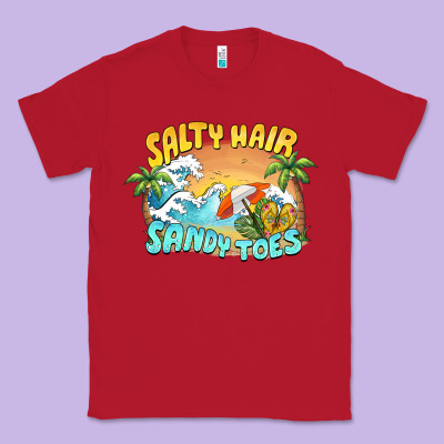 Salty Hair Sandy Toes Summer Classic Tee Designed By Barkaloodesign