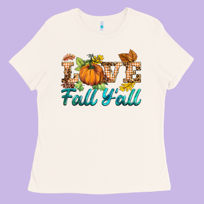 Love Fall Y'all Ladies Tee Designed By Barkaloodesign