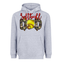 Heather Grey softball dad Heavyweight Hoodie - Zillion Design Studio
