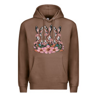 Chestnut rabbits with blossom flower Premium Hoodie - Artiststas
