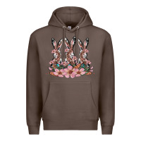 Coffee rabbits with blossom flower Premium Hoodie - Artiststas