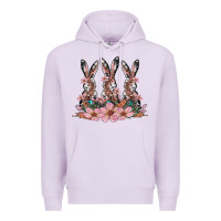 Lilac rabbits with blossom flower Premium Hoodie - Artiststas