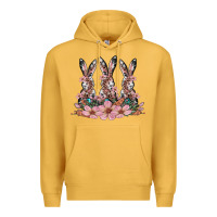 Mustard rabbits with blossom flower Premium Hoodie - Artiststas