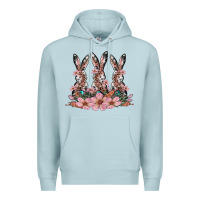 Blue Mist rabbits with blossom flower Premium Hoodie - Artiststas