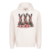 Rabbits With Blossom Flower Premium Hoodie | Teevron