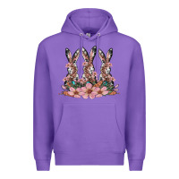 Purple rabbits with blossom flower Premium Hoodie - Artiststas
