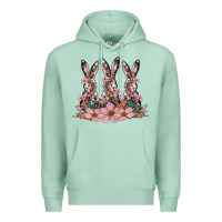 Seafoam rabbits with blossom flower Premium Hoodie - Artiststas