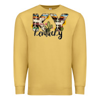 Antique Gold kentucky state cowhide serape cactus Premium Sweatshirt - RanaPortraitStore