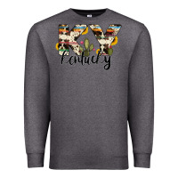 Charcoal Heather kentucky state cowhide serape cactus Premium Sweatshirt - RanaPortraitStore