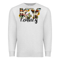 Oatmeal Heather kentucky state cowhide serape cactus Premium Sweatshirt - RanaPortraitStore