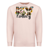 Pale Pink kentucky state cowhide serape cactus Premium Sweatshirt - RanaPortraitStore