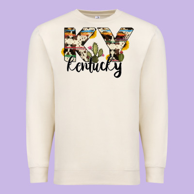 Kentucky State Cowhide Serape Cactus Premium Sweatshirt Designed By Ranaportraitstore