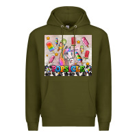Army Green popsicle's and unicorn Premium Hoodie - AdoDesignShop
