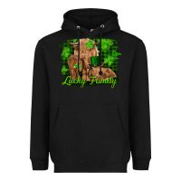 Black st patrick's day lucky cow family Heavyweight Hoodie - RanaPortraitStore