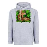 Heather Grey st patrick's day lucky cow family Heavyweight Hoodie - RanaPortraitStore