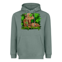 Sage st patrick's day lucky cow family Heavyweight Hoodie - RanaPortraitStore