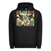 Pigment Black cowhide leopard bull skull gemstone Urban Hoodie - NancyCooperArtShop