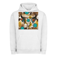 Pigment Lunar Rock cowhide leopard bull skull gemstone Urban Hoodie - NancyCooperArtShop