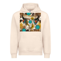 Sandshell cowhide leopard bull skull gemstone Urban Hoodie - NancyCooperArtShop