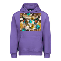 Tulip cowhide leopard bull skull gemstone Urban Hoodie - NancyCooperArtShop