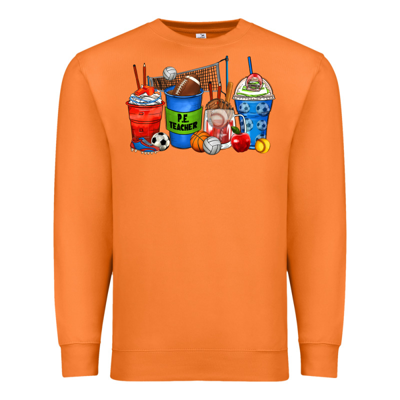 P.e. Teacher Coffee Cups Premium Sweatshirt by Zillion Design Studio | Teevron