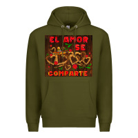 Army Green el amor se comparte with churros Premium Hoodie - AdoDesignShop