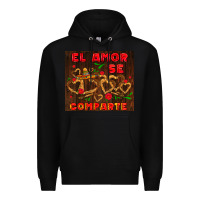 Black el amor se comparte with churros Premium Hoodie - AdoDesignShop