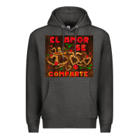 Charcoal Heather el amor se comparte with churros Premium Hoodie - AdoDesignShop