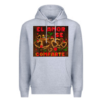 Heather Grey el amor se comparte with churros Premium Hoodie - AdoDesignShop