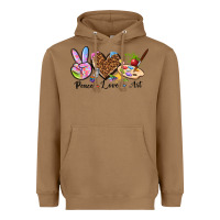 Toasted Coconut peace love art Heavyweight Hoodie - texasbilliewilder