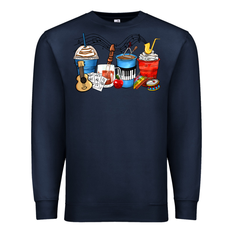 Music Teacher Coffee Cups Premium Sweatshirt by Zillion Design Studio | Teevron