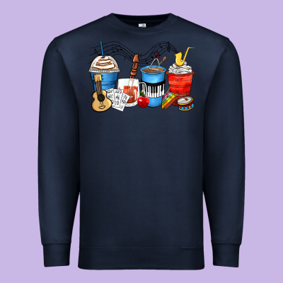 Music Teacher Coffee Cups Premium Sweatshirt Designed By Zillion Design Studio