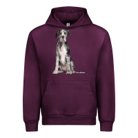 Mauve Wine Great Dane Dog Urban Hoodie - LillyAllenDesigns