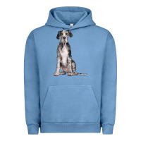 Pigment Pebble Blue Great Dane Dog Urban Hoodie - LillyAllenDesigns