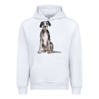 White Great Dane Dog Urban Hoodie - LillyAllenDesigns