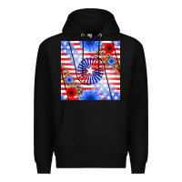 Black patriotic usa flag and sunflower Premium Hoodie - BundleAndBundleShop
